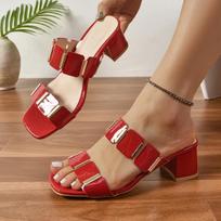 New Shoes for Women Fashion Summer High Heels Sandals Sexy Comfortable Women Sandals Female Outdoor Designer Shoes for Women 36 raudona
