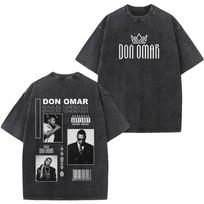Rapper Don Omar Album Print Tshirts Unisex Women Fashion Tshirts Shortsleeved Loose Casual Cotton Vintage Washed Tshirts Tops S