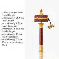 Tibetan Style Double-layer Copper Hand Crank Leather Revolving Wheel Hold Hand Ornament Household Desk Decorative Items Office