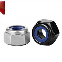 Black Nylon Lock Nut, Stainless Steel, Anti-Slip, Self-Locking Cap, Sizes M2-M12 M3 (50 pcs)