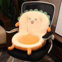 One-Piece Office Dormitory Chair Cushion Winter Plush Cartoon Cushion Backrest Dormitory Office Non-Slip Chair Cushion Lazy Mat 55x50cm