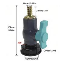 3Pcs set 1Pc IBC water tank adapter+1Pcs garden irrigation ball valve+1Pcs threaded joint socket, garden automatic irrigation