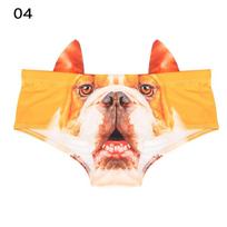 Waist and Hip Sexy Bull Dog Cheetah Briefs Women Panties Underwear Animals 3D Printing 04