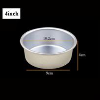 4/6inch DIY Dish Round Pattern Cake Pan Tray Fixed Bottom Aluminum Alloy Die Pudding Mold 4inch