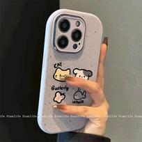 Ink splashing small animals are suitable for Apple 16promax mobile phone case, silicone iphone15pro anti-drop protective case. apple 11