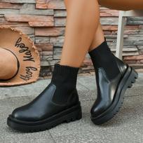 Autumn Winter Women Boots 2025 New Sexy Platform Shoes Ladies Outdoor Leather Ankle Boots Women Chelsea Boots Female 35 juoda