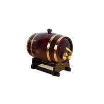 Vintage Oak Barrel 3L Wooden Wine Cask for Brandy Whiskey Rum Storage Decorative Beer Keg with Faucet & Stand Home Bar Decor