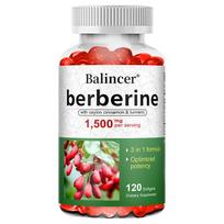 Berberinas 1500 mg su Ceilono cinamonu ir ciberžole, 3 viename Optimizuotas stiprumas Metabolizmo palaikymas -120PCS