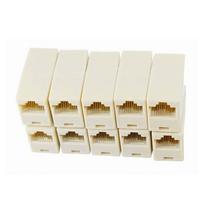 RJ45 Network Cable Computer Outlet RJ45 Extender Plug Network Cable Connectors Cable Joiner Coupler Dual Straight Head