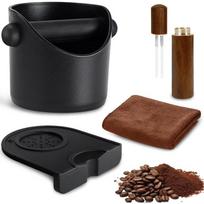 Espresso Coffee Knock Box, Coffee Machine Accessories 4.4 Inch Bin Small, Removable Knock Bar and Non-Slip Base with Coffees Stirring Needle and Towel juoda