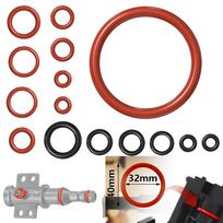15Pcs 18/30pcs O-Ring Seal Kit Silicone Gasket For Saeco Coffee Machine Brewing Group Spout Connector Sealing Rings Accessories (as the picture,c&b&A) brown