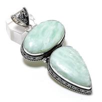 Natural Amazonite Gemstone 925 Sterling Silver Jewelry Pendant 3.03  r9Z31 white