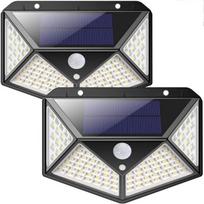 Lauko saulės lempa 100 LED - 270° judesio detektoriaus apšvietimas - IP65 atspari vandeniui - Juoda juoda