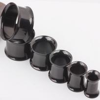 Electroplated Black Titanium Steel Ear Expanders, 5-25mm 5mm