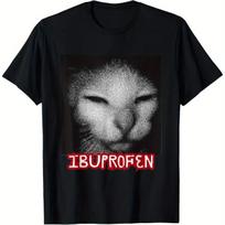 Hip Hop Y2K Tops Ibuprofen Funny Cat Emoji Retro Print T-shirt New Women Streetwear T Shirt Casual Summer Women Clothing S