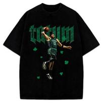 Jayson Tatum marškinėliai Bostonas Krepšinis Laimingas dobilas Individualaus dizaino grafiniai marškinėliai S black
