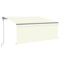vidaXL Markizė su uždanga/LED/vėjo jutikliu, kreminė, 3x2,5m