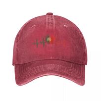 Proud Portuguese Heartbeat Portugal Flag Baseball Cap for Unisex Women Distressed Cotton Sun Cap Outdoor Running Golf Hats Cap One Size