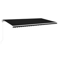 vidaXL Automatinė markizė su LED/vėjo jutikliu, antracito, 600x300cm