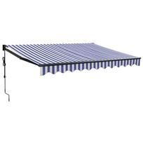 vidaXL Automatinė ištraukiama markizė, mėlyna/balta, 3x2,5m