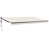 vidaXL Automatinė ištraukiama markizė, kreminės spalvos, 5x3m