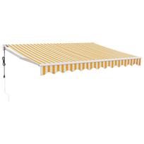 vidaXL Automatinė ištraukiama markizė, geltona ir balta, 3,5x2,5m
