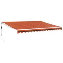 vidaXL Automatinė ištraukiama markizė, oranžinė ir ruda, 4,5x3m