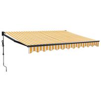 vidaXL Automatinė ištraukiama markizė, geltona ir balta, 3,5x2,5m