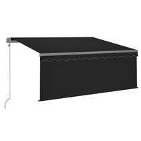 vidaXL Markizė su uždanga/LED/vėjo jutikliu, antracito, 3x2,5m