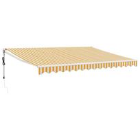 vidaXL Automatinė ištraukiama markizė, geltona ir balta, 4,5x3m