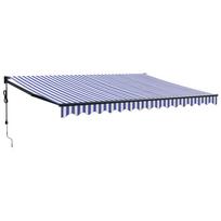 vidaXL Automatinė ištraukiama markizė, mėlyna ir balta, 4,5x3m