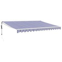 vidaXL Automatinė ištraukiama markizė, mėlyna ir balta, 4x3m
