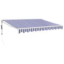 vidaXL Automatinė ištraukiama markizė, mėlyna ir balta, 3x2,5m