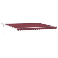 vidaXL Automatinė ištraukiama markizė su LED, bordo spalvos, 450x300cm