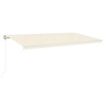 vidaXL Automatinė markizė su LED/vėjo jutikliu, kreminė, 600x300cm