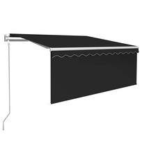 vidaXL Markizė su uždanga/LED/vėjo jutikliu, antracito, 3,5x2,5m