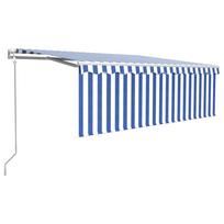 vidaXL Automatiniu būdu ištraukiama markizė, mėlyna ir balta, 4,5x3m