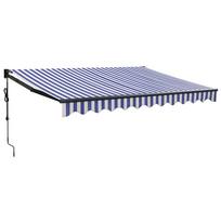vidaXL Automatinė ištraukiama markizė, mėlyna ir balta, 3,5x2,5m