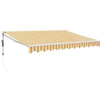 vidaXL Automatinė ištraukiama markizė, geltona ir balta, 3x2,5m