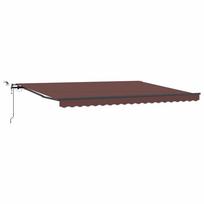 vidaXL Automatinė ištraukiama markizė su LED, bordo spalvos, 450x300cm
