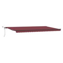 vidaXL Automatinė ištraukiama markizė su LED, bordo spalvos, 600x300cm