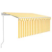 vidaXL Automatiniu būdu ištraukiama markizė, geltona ir balta, 3x2,5m
