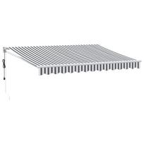 vidaXL Ištraukiama markizė, antracito ir baltos spalvos, 3,5x2,5 m, audinys ir aliuminis