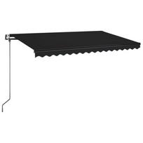 vidaXL Automatinė markizė su LED/vėjo jutikliu, antracito, 400x350cm
