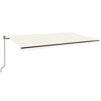 vidaXL Automatinė markizė su LED/vėjo jutikliu, kreminė, 600x350cm