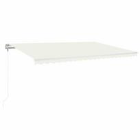 vidaXL Automatinė markizė su LED/vėjo jutikliu, kreminė, 500x350cm