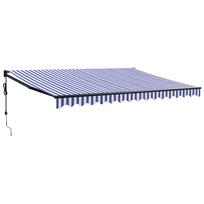 vidaXL Automatinė ištraukiama markizė, mėlyna ir balta, 4x3m
