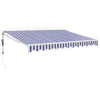 vidaXL Automatinė ištraukiama markizė, mėlyna ir balta, 3,5x2,5m