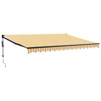 vidaXL Automatinė ištraukiama markizė, geltona ir balta, 4,5x3m