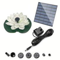 Lotus Solar Water Fountain with Spray Nozzles Floating Water Lily Bird Bath Fountain Outside Garden Pond Pool Solar Water Pump Decoration balta